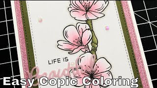 Easy Copic Coloring - Cherry Blossoms Technique Tuesday