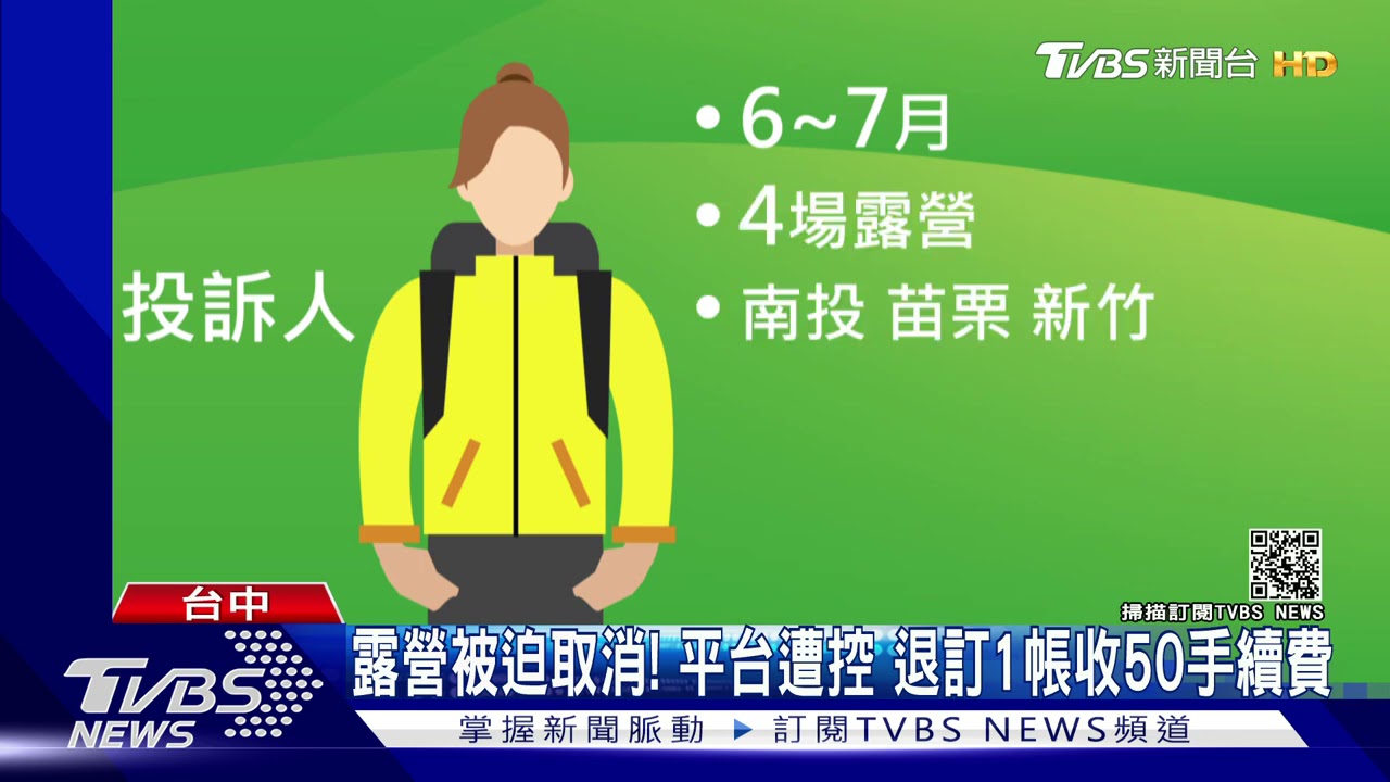 露營被迫取消! 平台遭控退訂1帳收50手續費