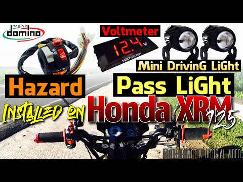 Domino Honeywell Switch, SMOK Mini Driving Light, Voltmeter Installed on Honda XRM 125