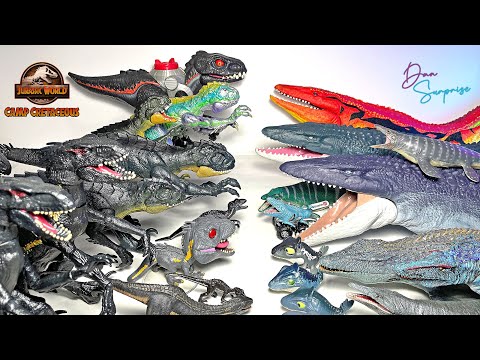 Mosasaurus vs Scorpios Rex & Indoraptor Toys Collection! Jurassic World Camp Cretaceous Dinosaurs