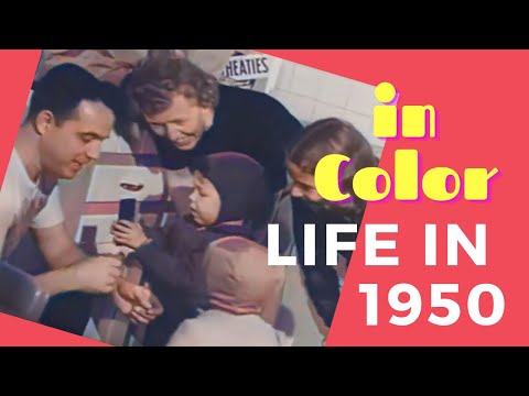 American Family Daily Life in the 1950s in Color - A Short Documentary