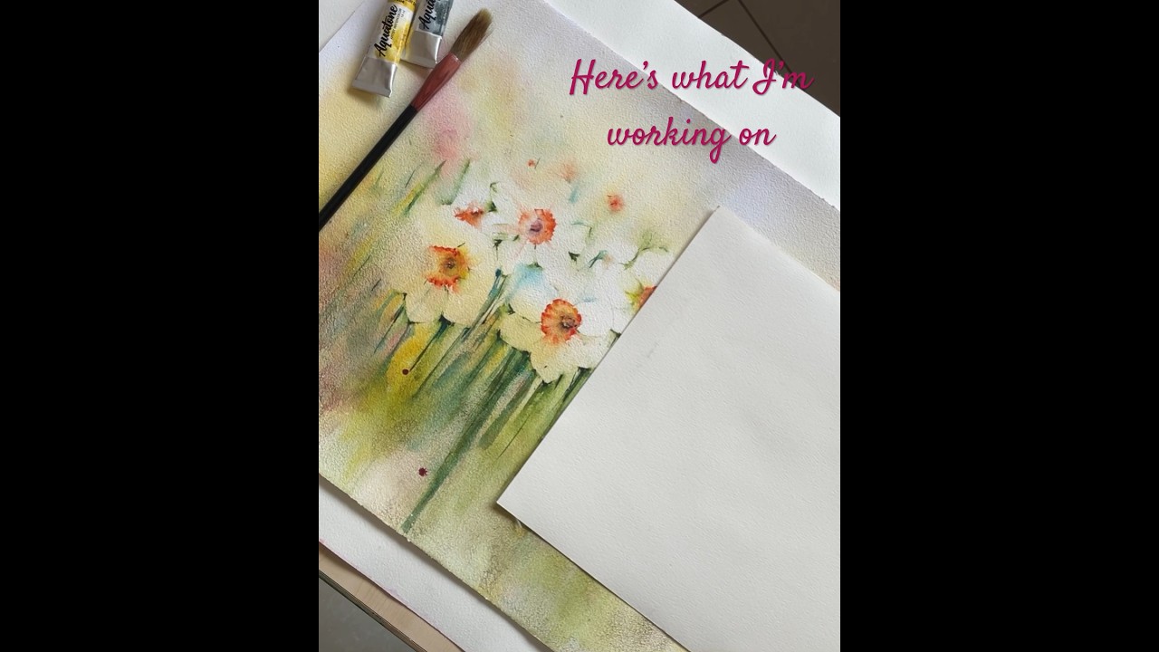 Daffodils Watercolor | Floral Painting | Sneak peek
