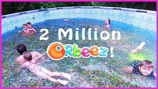 😂SWIMMING IN A FAMILY SIZE POOL OF ORBEEZ!!!🔮