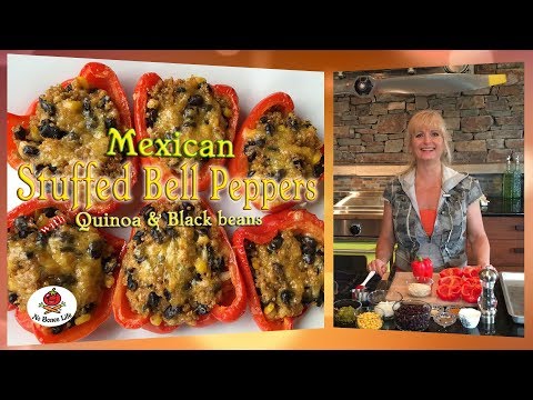Mexican Stuffed Bell Peppers with Quinoa & Black Beans by No Bones Life