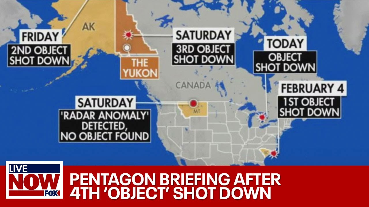 Pentagon briefing after fourth 'unidentified object' shot down | LiveNOW from FOX thumbnail
