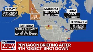 Pentagon briefing after fourth unidentified object shot down