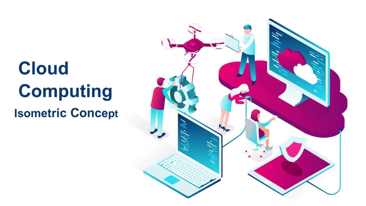 Cloud Computing - Isometric Concept After Effects Templates
