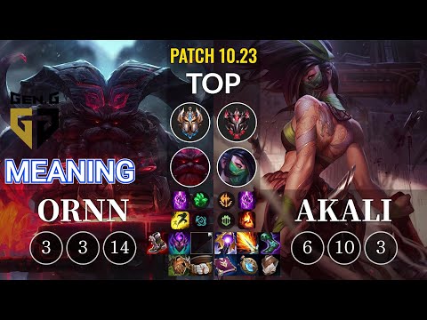 GEN Meaning Ornn vs Akali Top - KR Patch 10.23