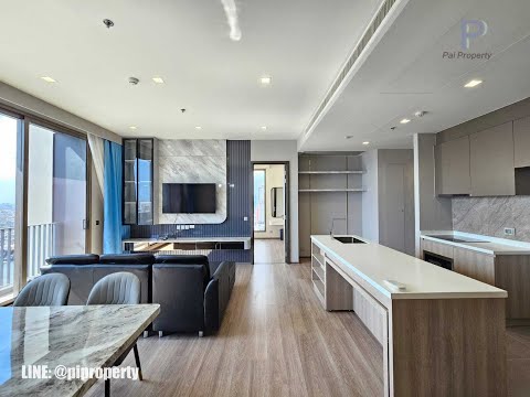 River view 3 Bedrooms unit for rent in Rhythm Charoenkrung Pavillion. Walkable to Shrewsbury School.