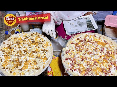 Baking local bread with fish sauce | street food