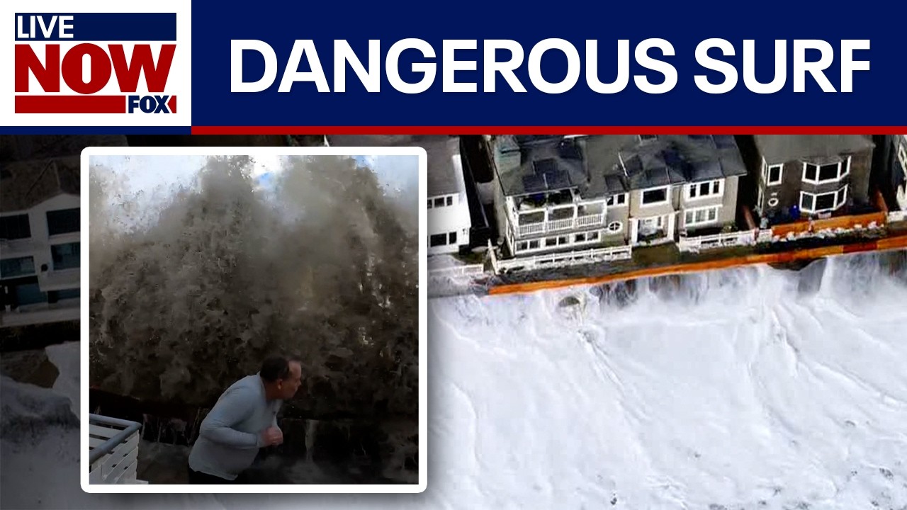 Dangerous high surf in California due to Hurricane Marie remnants