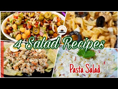 4 Types of Different Salad Recipes | Dawat Side Dish Ideas 2025 | Salad Bar #pasta #recipe #salad 