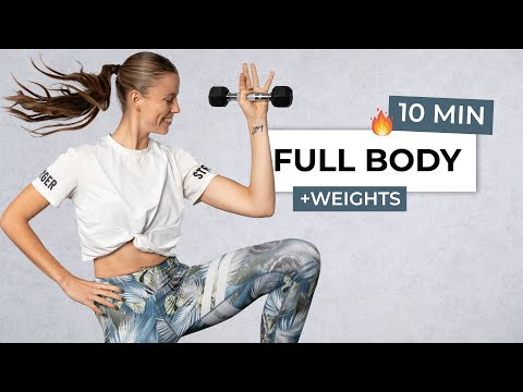 10 MIN FULL BODY WORKOUT WITH LIGHT WEIGHTS | Standing Barre Workout