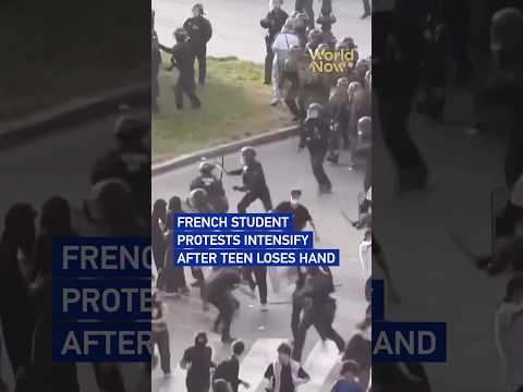 French student protests intensify after teen loses hand #worldnow