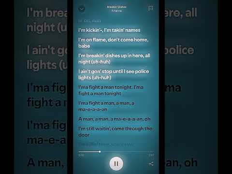 \Breakin' Dishes\ By Rihanna - Sped Up Lyrics #fyp #spotify