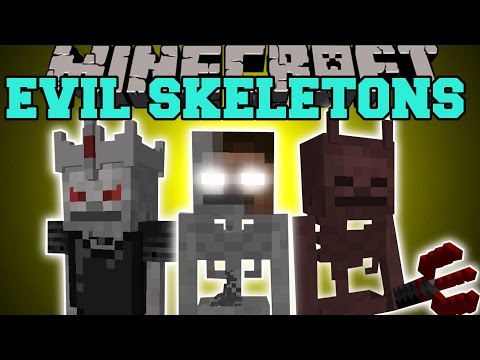 Minecraft: EVIL SKELETONS (HEROBRINE SKELETON, LORD OF SKELETONS, & DEVIL SKELETON) Mod Showcase