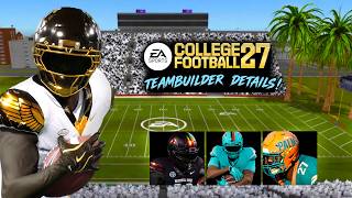 TEAMBUILDER IN College Football 27! New Features! Everything you need to know!