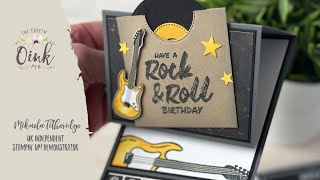 Faux Vinyl Record Easel Card Tutorial using Rock Star by Stampin
