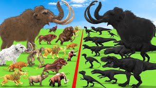 Prehistoric Mammals vs Shadow Dinosaurs Mammoth Size - Epic Battle - Animal Revolt Battle Simulator