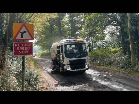 Country Road Clean-Up 🧹 | JM Clark | Bucher Municipal v65 Mechanical Road Sweeper