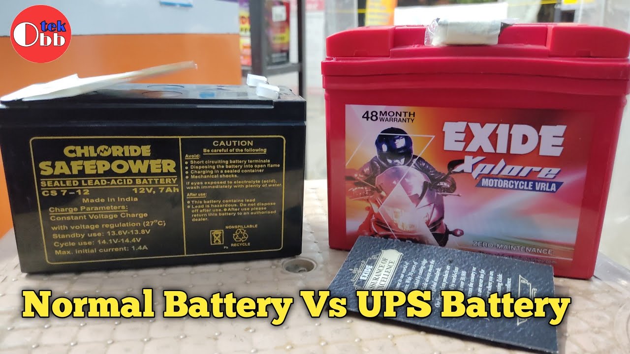 Watch video Normal Battery VS Ups Battery | Difference Between Normal Motorcycle Battery Vs UPS Battery - Obbtek Now Normal Battery VS Ups Battery | Difference Between Normal Motorcycle Battery Vs UPS Battery - Obbtek