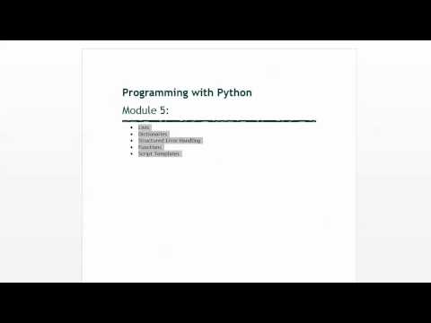 Python Module 05 01 Overview