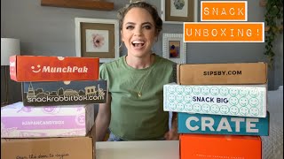 Trying 8 SNACK Subscription boxes! Honest Review - Sub or Pass?!