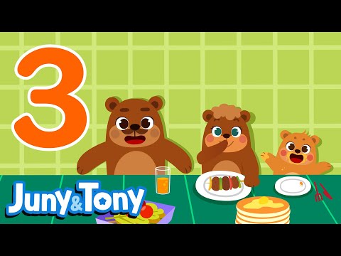 Learn Number Three | Three Happy Bears | Number Songs for Kids | Counting Numbers | JunyTony