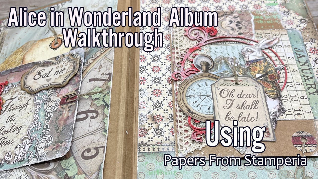 Alice in Wonderland mixed media album