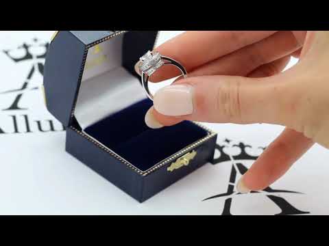 Diamond Halo Antique Style Engagement Ring by Allurez