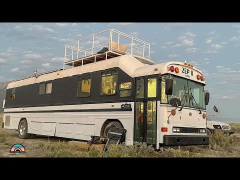 Off-Grid School Bus Tiny House - Built To Be 100% Self Reliant