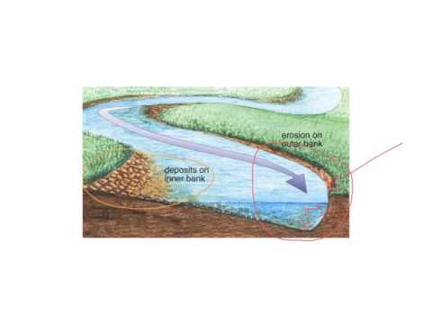 River meanders, pools and riffles