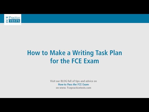 Making a Writing Task Plan for the FCE