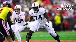 Robert Saleh, Joe Douglas on selecting Penn State OT Olu Fashanu with 11th pick