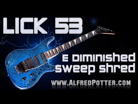 Lick #53 - E Diminished Sweep Shred Lick + TAB
