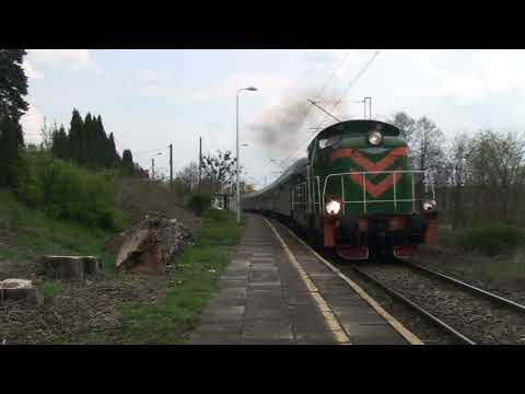 (2x Rp1)(RARYTAS) zielone SM-42 TURKOLU z wagonami RETRO  na stacji Rybnik-Niedobczyce + mazut