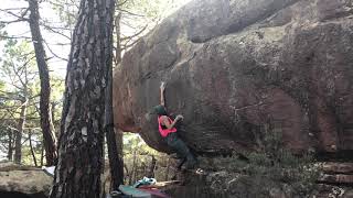 Video thumbnail of Regletonano, 7a. Albarracín