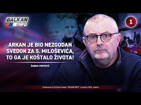 INTERVJU: Žarko Popović - Arkan je bio nezgodan svedok za Miloševića, to ga je koštalo! (13.1.2022)