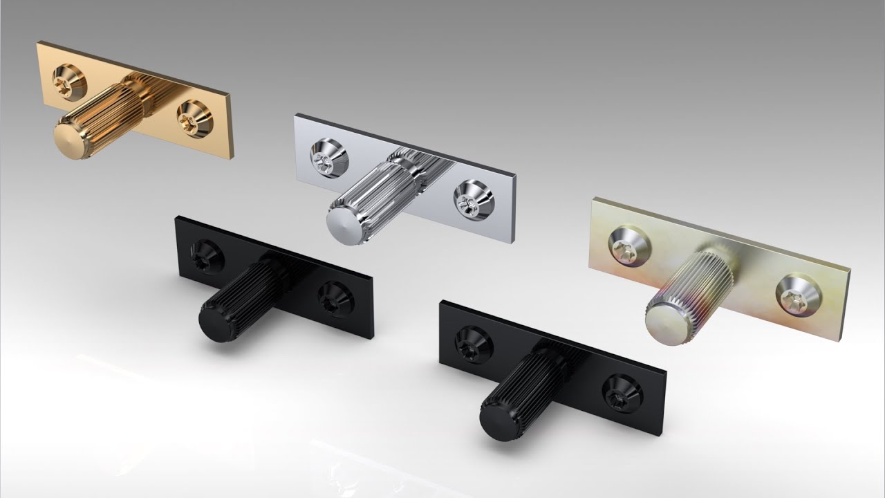 Scandinavische meubelknop PLATE LINEAR 3D Model