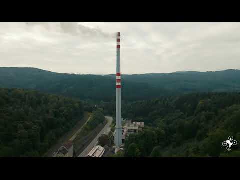 Odstřel komínu Brandl Jablonec n. N. | Drone View