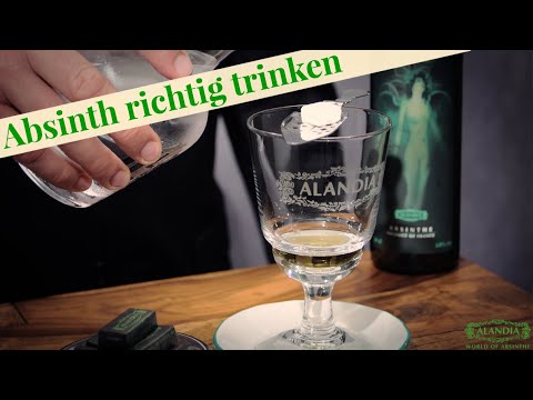 Absinth richtig trinken ➔Mit Wasser und Zucker (ohne Feuer)