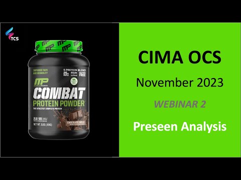 CIMA Operational Case Study (OCS) Nov 2023 Preseen Analysis: Webinar 02 (Personal Best)