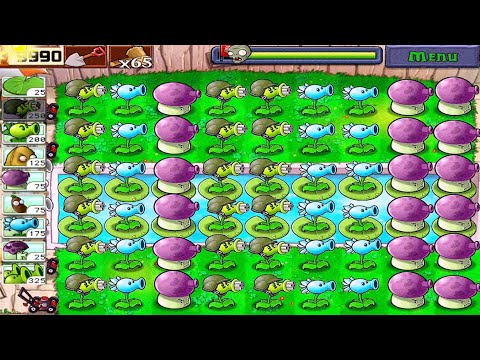 Plants vs Zombies • Gatling Pea + Snow Pea + Fume vs Zombies • Survival Pool Full Walkthrough HD