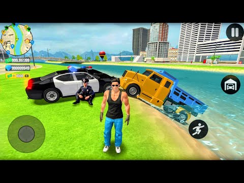 US Police Car and Public Transport Bus Driving in Open World - Android Gameplay.