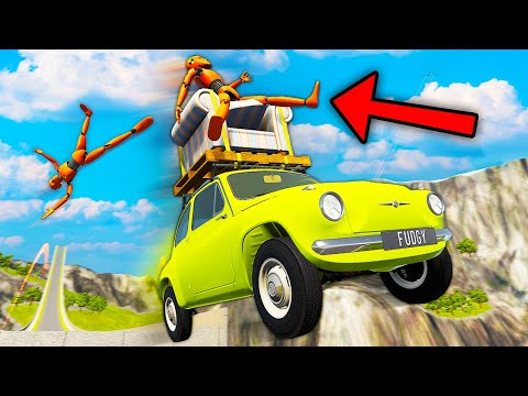 Launching RAGDOLLS Off a Mega Ramp - BeamNG Drive Crashes