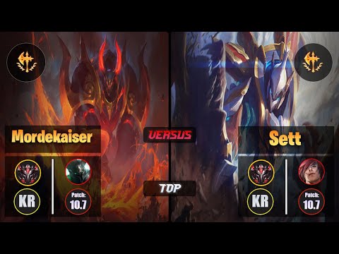 GrandMaster MORDEKAISER [Conqueror] (Top) VS  SETT - Grandmaster KR Patch 10.7