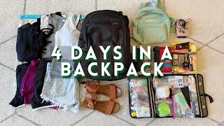 Minimalist Packing for 4 DAYS in a backpack || Pack With Me + TIPS