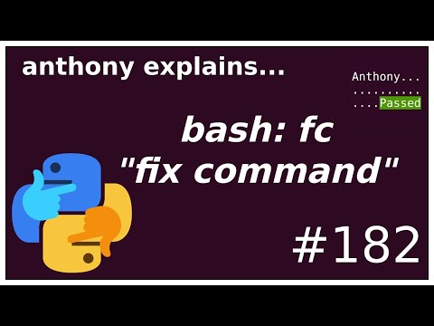 bash protip: fc "fix command" (beginner - intermediate) anthony explains #182