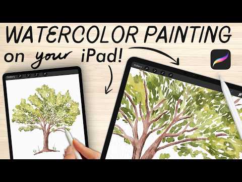 How to paint a watercolor tree in PROCREATE ✨ (easy digital watercolor painting on your iPad!)