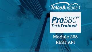 ProSBC TechTraining - 265 - RESTful API